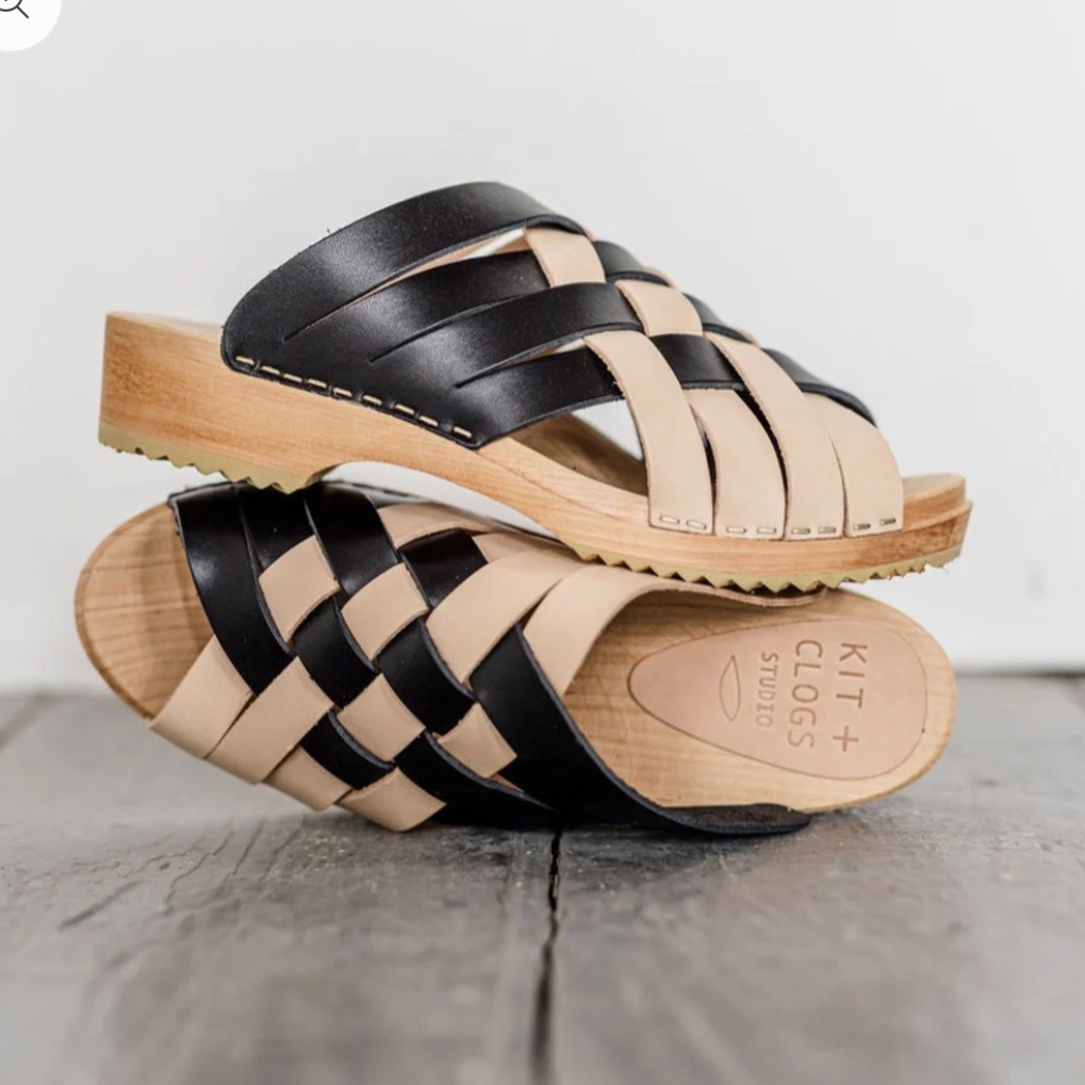 Kit + Clogs Studio Natural + Onyx Two-Tone Low Fält Clog